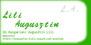 lili augusztin business card